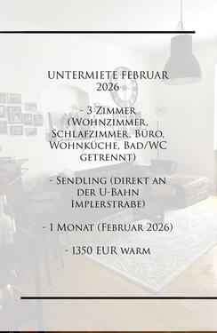 Foto - 3 Zimmer Wohnung zur Untermiete Februar 2026