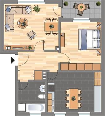 Foto - Renovierte, geräumige 2-Zimmer-Etagenwohnung in WHV-F-Groden – 63m², 1. OG