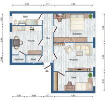 Galenbeck, Frisch renovierte 3 Zimmer Wohnung - Löcknitz