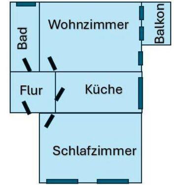 Foto - sanierte 60 m² Wohnung mit Balkon und neuer Einbauküche