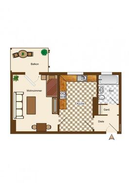 Foto - 1 Zimmer Etagenwohnung zur Miete in Cottbus