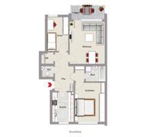 Helle 3-Zimmer-Wohnung im 1.OG mit großem Balkon - Nürnberg Rabus