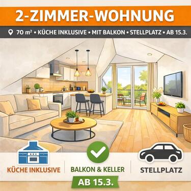 Foto - 2 Zimmer Wohnung mit Balkon - 700,00&nbsp;EUR Kaltmiete, ca.&nbsp; 70,00&nbsp;m&sup2;