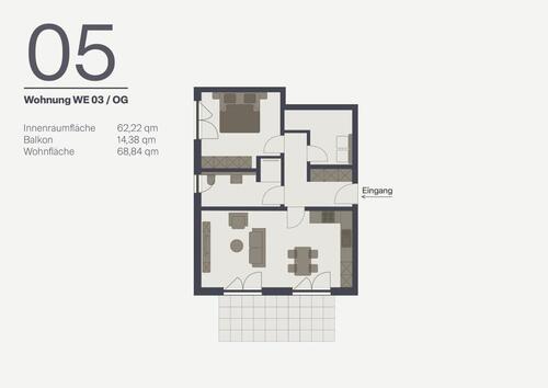 Foto - 2 Zimmer Terrassenwohnung zum Kaufen in Mehring