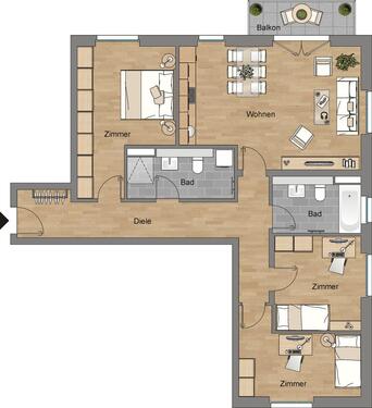 Foto - 4 Zimmer Etagenwohnung zur Miete in Dresden