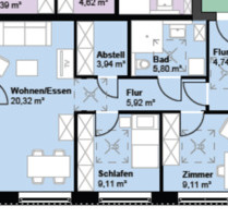 72m² Mietwohnung ab 60 Jahre - Service Wohnen - Münster Münster-Südost