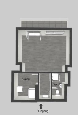 Foto - Charmante Einzimmerwohnung mit Küche und Bad