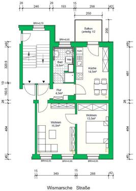 Foto - 2 Zimmer Etagenwohnung in Schwerin