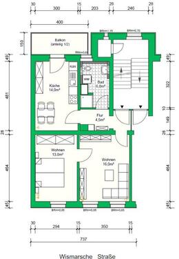 Foto - 2 Zimmer Etagenwohnung in Schwerin