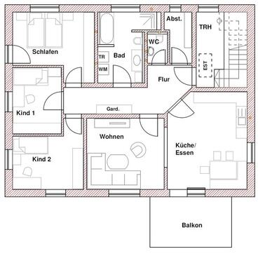 Foto - Helle 5-Zimmer-Wohnung mit Balkon zur Miete in Schmidgaden