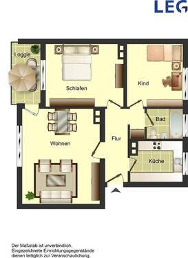 Foto - 3 Zimmer Erdgeschoßwohnung zur Miete in Ibbenbüren