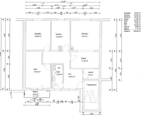 Foto - 3,5-Zimmer Wohnung - 1.100,00&nbsp;EUR Kaltmiete, ca.&nbsp; 105,00&nbsp;m&sup2;