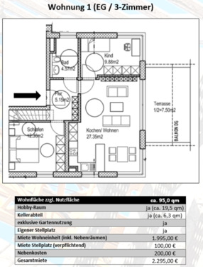 Foto - 3 Zimmer Etagenwohnung zur Miete in München
