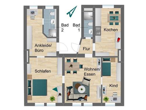 Foto - 4 Zimmer Etagenwohnung zur Miete in Pößneck
