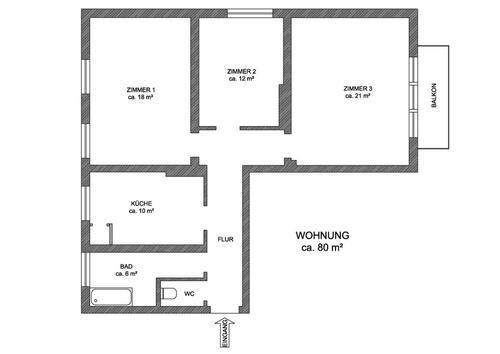 Foto - Mietwohnung - 950,00 EUR Kaltmiete,