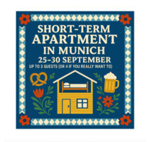 Octoberfest Apartment, Rent Room, Miete, Vermietung - München Maxvorstadt