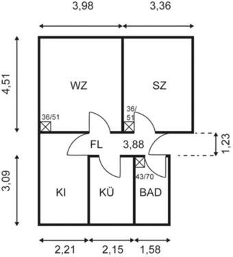 Foto - 3 Zimmer Etagenwohnung zur Miete in Staßfurt