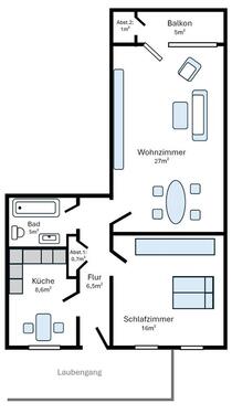 Foto - Helle 2-Zimmer Wohnung im 2. OG mit Balkon in Wuppertal