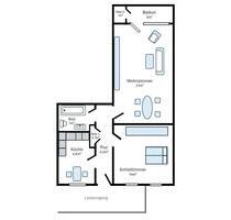 Helle 2-Zimmer Wohnung im 2. OG mit Balkon in Wuppertal
