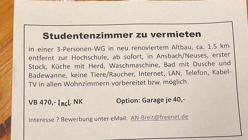 Foto - Studentenzimmer - 470,00 EUR Kaltmiete,