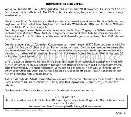 Foto - Mehrfamilienhaus, Wohnhaus zum Kaufen in Heusenstamm