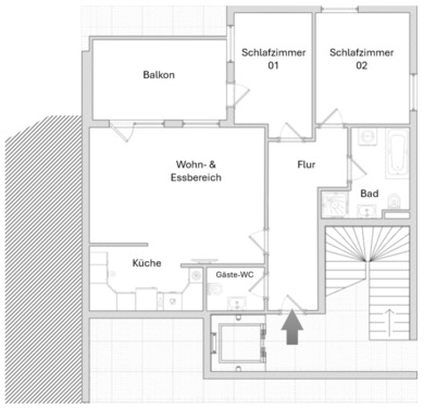 Foto - Etagenwohnung in Erfurt zur Miete