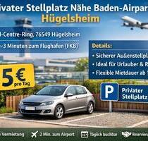 Privater Parkplatz - 5,00&nbsp;EUR Miete, in Hügelsheim (PLZ: 76549)