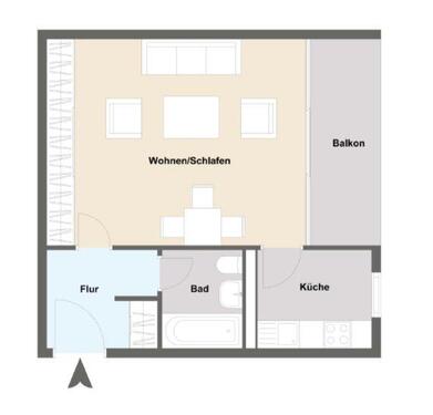 Foto - 1 Zimmer Etagenwohnung zur Miete in Bayreuth