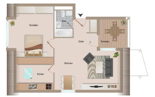 Foto - 2-Raum-Wohnung Pesterwitz mit Westbalkon