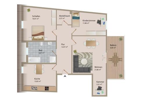 Foto - Etagenwohnung zur Miete in Bitterfeld-Wolfen