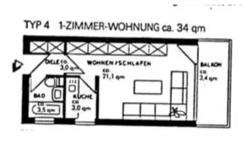 Foto - 1 Zimmer Etagenwohnung zur Miete in Dreieich