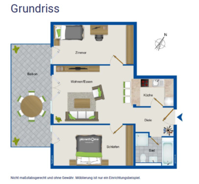 Foto - Moderne und helle 3-Zi-Wohnung mit großem Balkon und Tiefgaragens