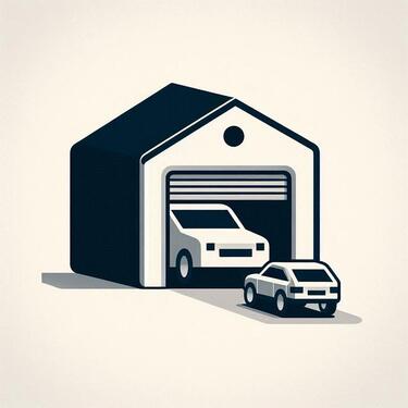 Foto - 2 PKWs: Parkplatz Garage (elektr.), Stellplatz davor 