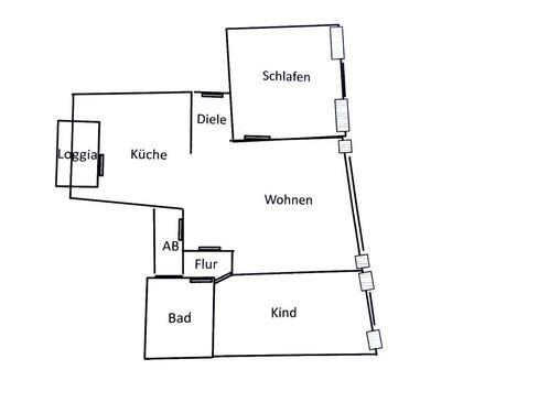 Foto - Schöne 3-Zimmer Wohnung mit einem schicken Grundriss