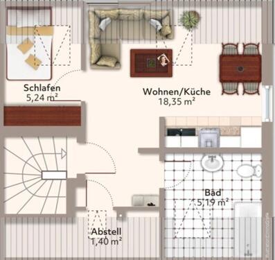 Foto - Vorankündigung: 2-Zimmer DG Wohnung - Erstbezug nach Modern.