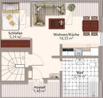 Vorankündigung: 2-Zimmer DG Wohnung - Erstbezug nach Modern. - Rottenburg an der Laaber