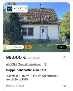 Foto - Doppelhaus Hälfte - 99.000,00 EUR Kaufpreis,
