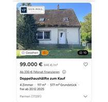 Doppelhaus Hälfte - 99.000,00 EUR Kaufpreis, in Prenzlau (PLZ: 17291)