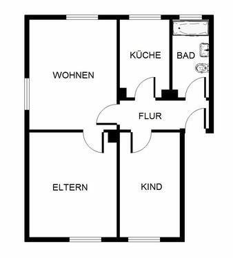 Foto - Charmante 3-Zimmer-Etagenwohnung in Bergkamen – Tageslichtbad mit Badewanne
