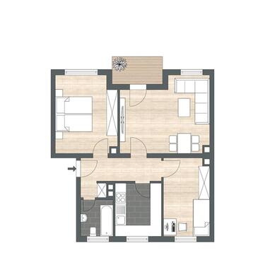 Foto - 3 Zimmer Erdgeschoßwohnung in Königsbrunn