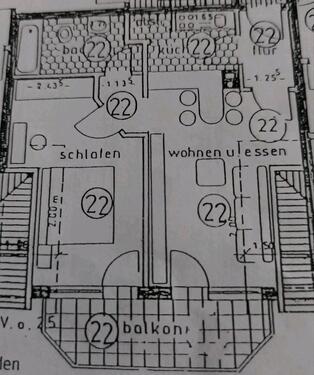 Foto - 2 Zimmer Wohnung im Dachgeschoss ca. 50 qm BJ 1992