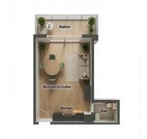 Moderne, helle 1-Zimmerwohnung mit Balkon & Küche - Waldsassen