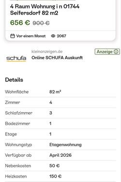 Foto - 4 Zimmer Etagenwohnung zur Miete in Dippoldiswalde