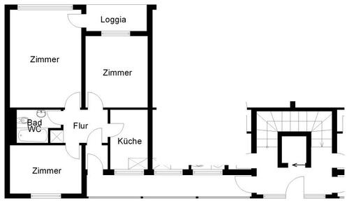 Foto - Sanierte 3-Zi.-Wohnung im Erdgeschoss mit bodengleicher Dusche