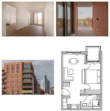 Foto - Helle 2-Zimmer Wohnung im 4. OG mit Balkon in Leipzig Zentrum-Ost