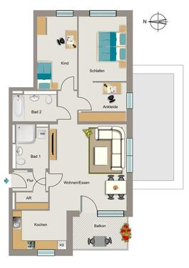 Foto - 3 Zimmer Etagenwohnung zur Miete in Rheinbach