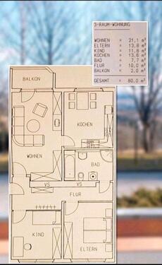 Foto - 3 Zimmer Etagenwohnung zur Miete in Neukirchen/Erzgebirge