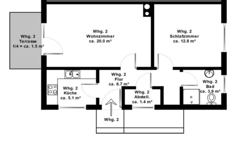 Foto - 2 Zimmer Etagenwohnung zur Miete in Geesthacht