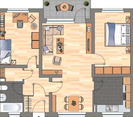 Foto - 3 Zimmer Erdgeschoßwohnung zur Miete in Wolfsburg