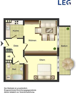 Foto - 2.5 Zimmer Etagenwohnung zur Miete in Voerde (Niederrhein)